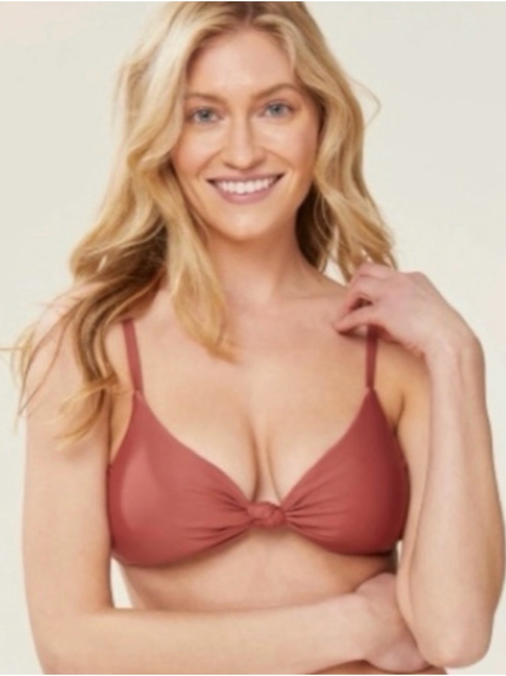 Andie Knot Bralette Bikini Top - Dusty Rose